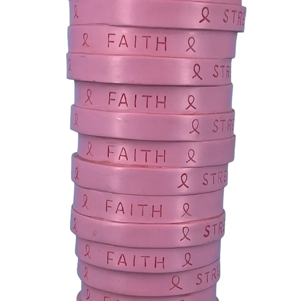 Breast Cancer Awareness Vase Iconic Pink Ribbon Faith Hope Strength Courage